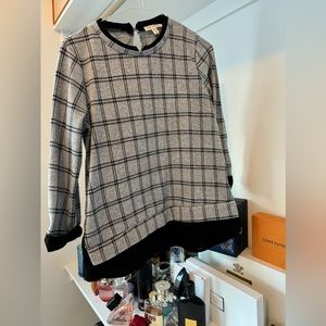 Black and grey plaid top
